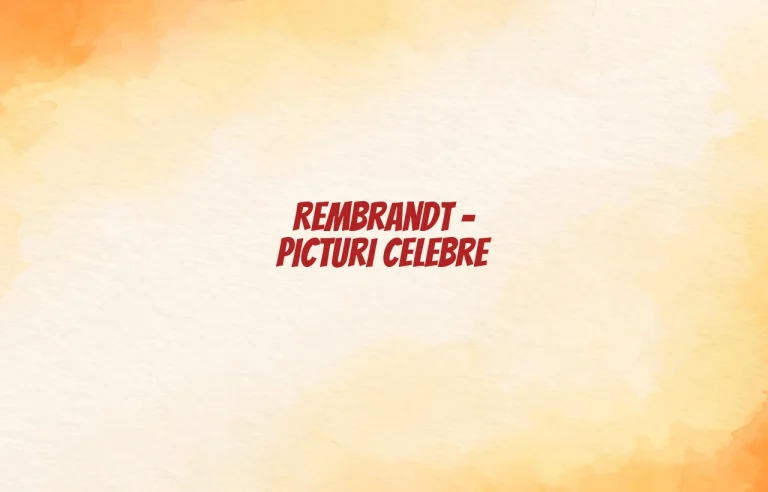 rembrandt picturi celebre